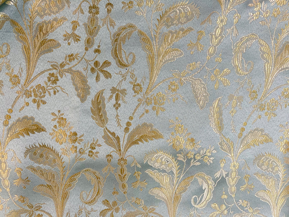 NEW Sir Linus Neoclassical Aubusson Inspired Duck Egg Blue Floral Upholstery Drapery Fabric - Fancy Styles Fabric Pierre Frey Lee Jofa Brunschwig & Fils