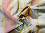 NEW Lady Matilda 100% Silk Taffeta Striped Fabric in Muted Red, Mustard Yellow, and White - Fancy Styles Fabric Pierre Frey Lee Jofa Brunschwig & Fils