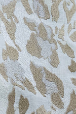 NEW Prince Stanley Novelty Embroidered Leopard Decorating Fabric in White & Beige - Fancy Styles Fabric Pierre Frey Lee Jofa Brunschwig & Fils