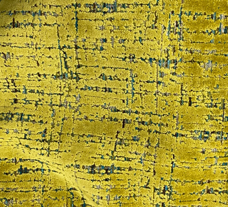 NEW Prince Archibald Novelty Upholstery Burnout Chenille Velvet Fabric in Electric Yellow - Fancy Styles Fabric Pierre Frey Lee Jofa Brunschwig & Fils