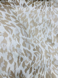 NEW Prince Stanley Novelty Embroidered Leopard Decorating Fabric in White & Beige - Fancy Styles Fabric Pierre Frey Lee Jofa Brunschwig & Fils