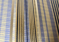 DEAL! Count Levi 100% Silk Taffeta Ribbon Striped Blue and Gold Fabric - Fancy Styles Fabric Pierre Frey Lee Jofa Brunschwig & Fils