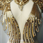 THE ROMAN Golden Sequin Applique - Fancy Styles Fabric Pierre Frey Lee Jofa Brunschwig & Fils