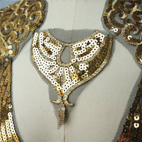 THE ROMAN Golden Sequin Applique - Fancy Styles Fabric Pierre Frey Lee Jofa Brunschwig & Fils