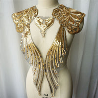 THE ROMAN Golden Sequin Applique - Fancy Styles Fabric Pierre Frey Lee Jofa Brunschwig & Fils