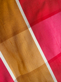 NEW Duchess Durango 100% Silk Dupioni Copper and Raspberry Plaid Tartan Fabric - Fancy Styles Fabric Pierre Frey Lee Jofa Brunschwig & Fils