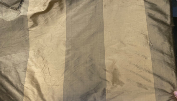 NEW Lady Garcia 100% Silk Taffeta Gold and Old Gold 6” Stripe Fabric - Fancy Styles Fabric Pierre Frey Lee Jofa Brunschwig & Fils