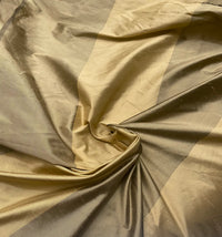 NEW Lady Garcia 100% Silk Taffeta Gold and Old Gold 6” Stripe Fabric - Fancy Styles Fabric Pierre Frey Lee Jofa Brunschwig & Fils