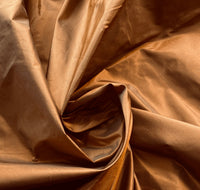 1 Yard Remnant- Lady Lisa Designer 100% Silk Taffeta Fabric in Copper with Gray Iridescence - Fancy Styles Fabric Pierre Frey Lee Jofa Brunschwig & Fils
