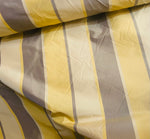 NEW Lady Mira Yellow, Champagne and Gray Stripe 100% Silk Taffeta Fabric
