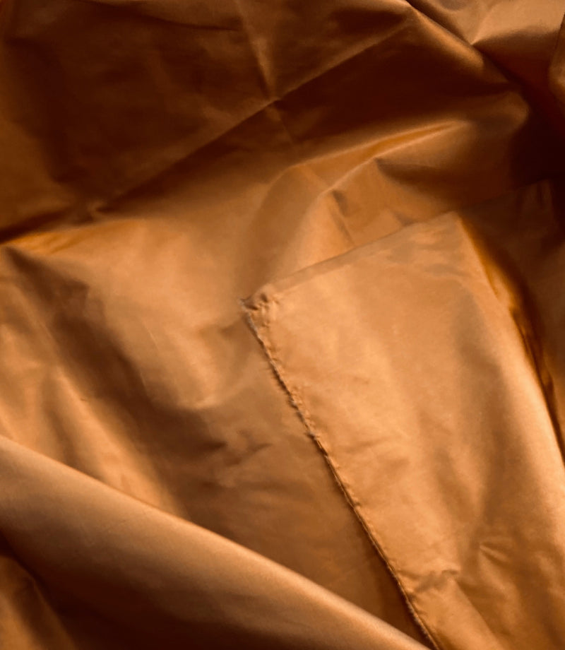 1 Yard Remnant- Lady Lisa Designer 100% Silk Taffeta Fabric in Copper with Gray Iridescence - Fancy Styles Fabric Pierre Frey Lee Jofa Brunschwig & Fils