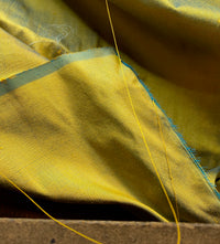 NEW Duchess Mable Designer 100% Silk Dupioni Fabric in Solid Electric Yellow with Teal Iridescence - Fancy Styles Fabric Pierre Frey Lee Jofa Brunschwig & Fils