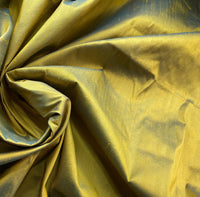 NEW Duchess Mable Designer 100% Silk Dupioni Fabric in Solid Electric Yellow with Teal Iridescence - Fancy Styles Fabric Pierre Frey Lee Jofa Brunschwig & Fils