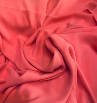 NEW Baroness De Leon Crepe Chiffon (Faux Silk Crepe) in Coral Synthetic - Fancy Styles Fabric Pierre Frey Lee Jofa Brunschwig & Fils