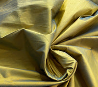 NEW Duchess Mable Designer 100% Silk Dupioni Fabric in Solid Electric Yellow with Teal Iridescence - Fancy Styles Fabric Pierre Frey Lee Jofa Brunschwig & Fils