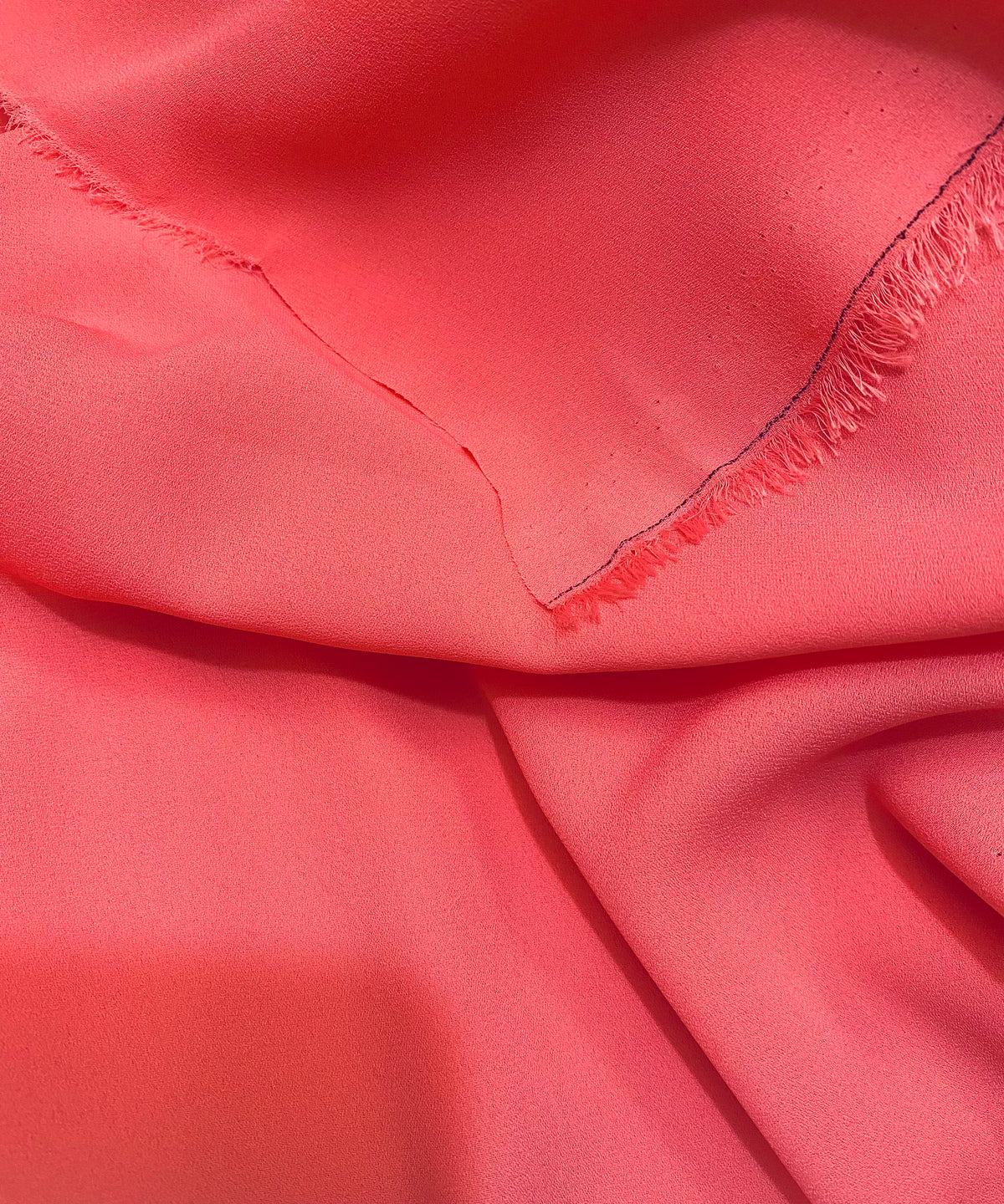 NEW Baroness De Leon Crepe Chiffon (Faux Silk Crepe) in Coral Synthetic - Fancy Styles Fabric Pierre Frey Lee Jofa Brunschwig & Fils