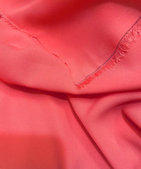 NEW Baroness De Leon Crepe Chiffon (Faux Silk Crepe) in Coral Synthetic - Fancy Styles Fabric Pierre Frey Lee Jofa Brunschwig & Fils