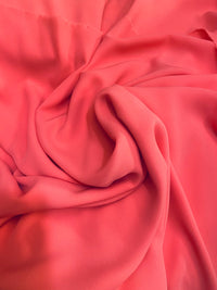 NEW Baroness De Leon Crepe Chiffon (Faux Silk Crepe) in Coral Synthetic - Fancy Styles Fabric Pierre Frey Lee Jofa Brunschwig & Fils