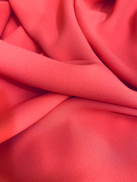 NEW Baroness De Leon Crepe Chiffon (Faux Silk Crepe) in Coral Synthetic - Fancy Styles Fabric Pierre Frey Lee Jofa Brunschwig & Fils