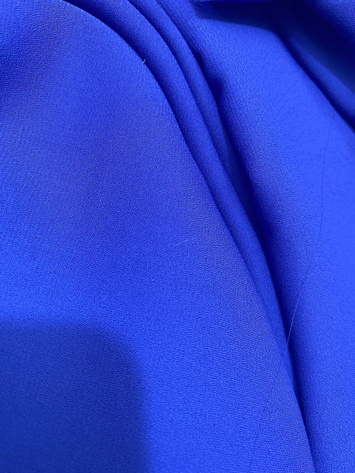 NEW Baroness De Leon Crepe Chiffon (Faux Silk Crepe) in Electric Blue Synthetic - Fancy Styles Fabric Pierre Frey Lee Jofa Brunschwig & Fils