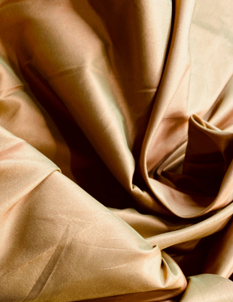 NEW Lady Lisa Designer 100% Silk Taffeta Fabric in Electric Peach with Electric Green Iridescence - Fancy Styles Fabric Pierre Frey Lee Jofa Brunschwig & Fils