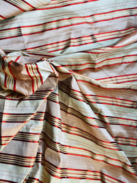 NEW Miss Charlotte Designer 100% Silk Dupioni Fabric with Red, Pink, Gold, & Copper Ribbon Stripes - Fancy Styles Fabric Pierre Frey Lee Jofa Brunschwig & Fils