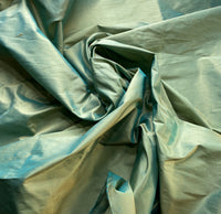 NEW Duchess Mable Designer 100% Silk Dupioni Fabric in Light Turquoise with Peach Iridescence - Fancy Styles Fabric Pierre Frey Lee Jofa Brunschwig & Fils