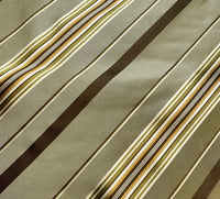 NEW Lady Grace Designer 100% Silk Fabric with Tone on Tone Olive Green & Gold Ribbon Stripes - Fancy Styles Fabric Pierre Frey Lee Jofa Brunschwig & Fils