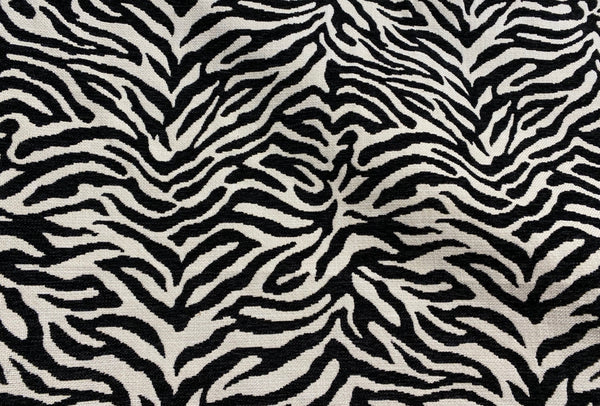NEW Queen Claudia Designer Upholstery Heavyweight Burnout Zebra Chenille Fabric Black and White - Fancy Styles Fabric Pierre Frey Lee Jofa Brunschwig & Fils