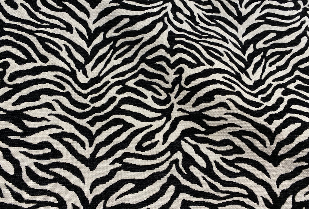 NEW Queen Claudia Designer Upholstery Heavyweight Burnout Zebra Chenille  Fabric- Orange White BTY