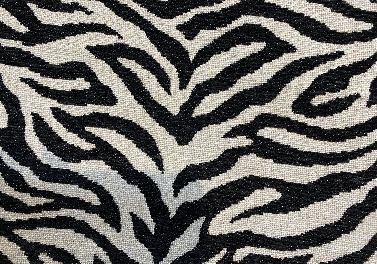 NEW Queen Claudia Designer Upholstery Heavyweight Burnout Zebra Chenille Fabric Black and White - Fancy Styles Fabric Pierre Frey Lee Jofa Brunschwig & Fils