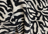 NEW Queen Claudia Designer Upholstery Heavyweight Burnout Zebra Chenille Fabric Black and White - Fancy Styles Fabric Pierre Frey Lee Jofa Brunschwig & Fils