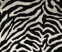 NEW Queen Claudia Designer Upholstery Heavyweight Burnout Zebra Chenille Fabric Black and White - Fancy Styles Fabric Pierre Frey Lee Jofa Brunschwig & Fils