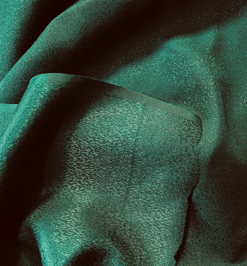 NEW Designer 100% Silk Textured Forest Green Charmeuse Fabric - Fancy Styles Fabric Pierre Frey Lee Jofa Brunschwig & Fils