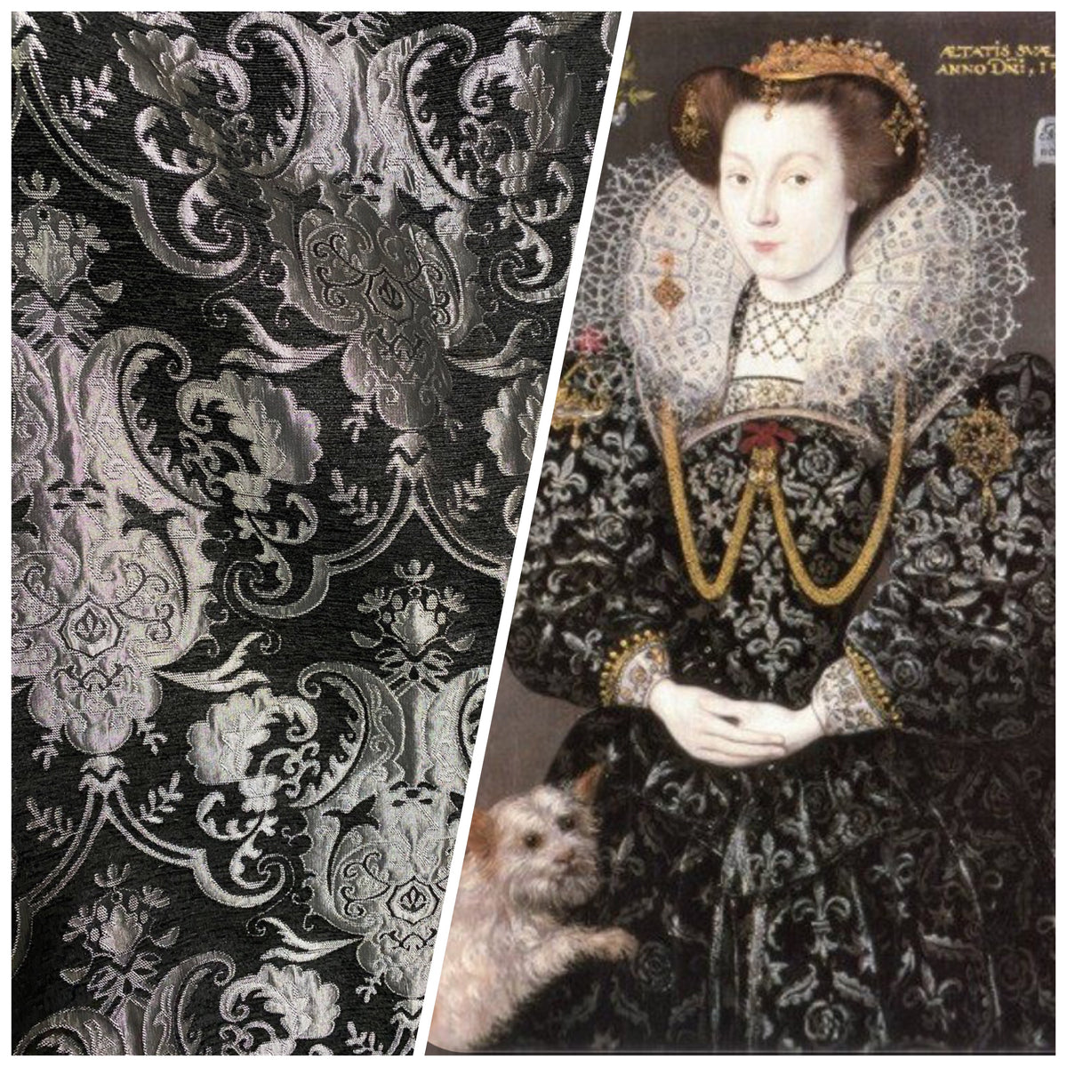 NEW Lady Emile Designer Damask Burnout Chenille Velvet Fabric - Black & Metallic Silver BTY - Fancy Styles Fabric Pierre Frey Lee Jofa Brunschwig & Fils