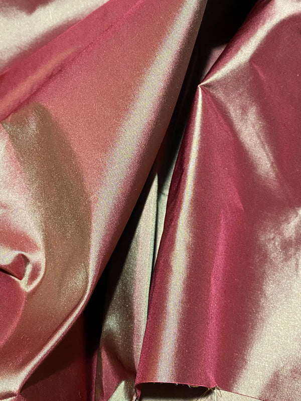 NEW Lady Lisa Designer 100% Silk Taffeta - Cinnamon Red with Gold Iridescence - Fancy Styles Fabric Pierre Frey Lee Jofa Brunschwig & Fils