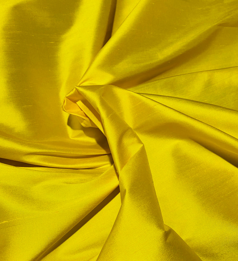 NEW Duchess Mable Designer 100% Silk Dupioni Fabric in Solid Sunflower Yellow - Fancy Styles Fabric Pierre Frey Lee Jofa Brunschwig & Fils