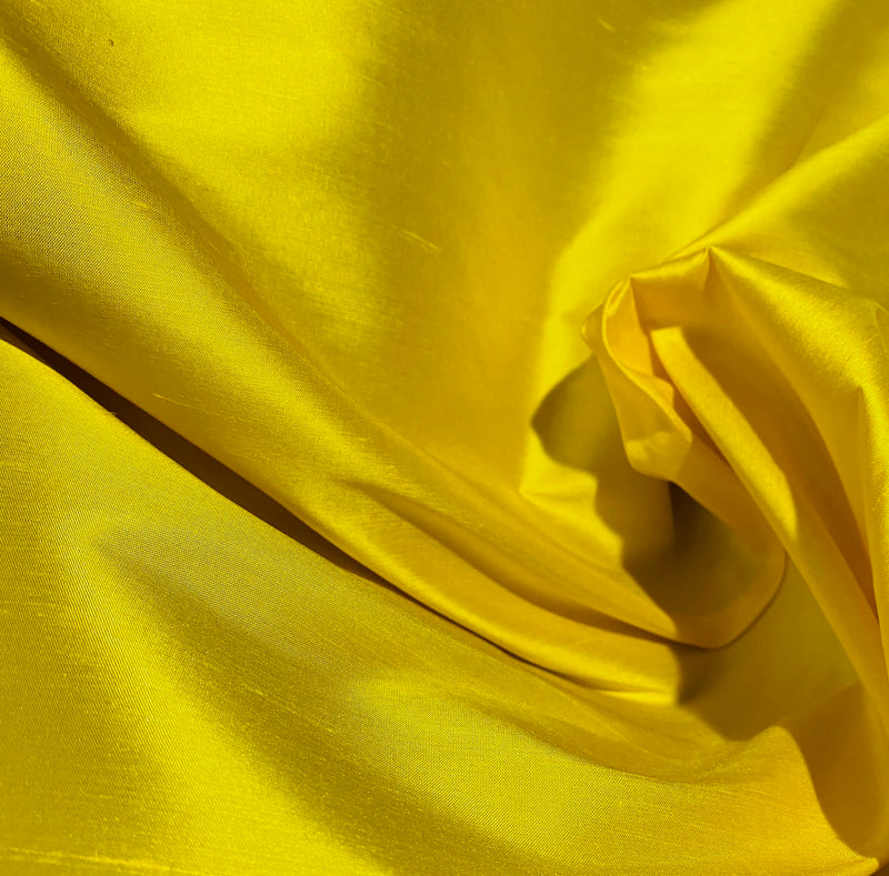 NEW Duchess Mable Designer 100% Silk Dupioni Fabric in Solid Sunflower Yellow - Fancy Styles Fabric Pierre Frey Lee Jofa Brunschwig & Fils