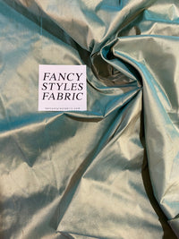 NEW Duchess Mable Designer 100% Silk Dupioni Fabric in Aqua Turquoise with Peach Iridescence - Fancy Styles Fabric Pierre Frey Lee Jofa Brunschwig & Fils