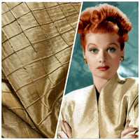 NEW Lady Morgan 100% Silk Dupioni Fabric with Pintucked Squares in Gold - Fancy Styles Fabric Pierre Frey Lee Jofa Brunschwig & Fils