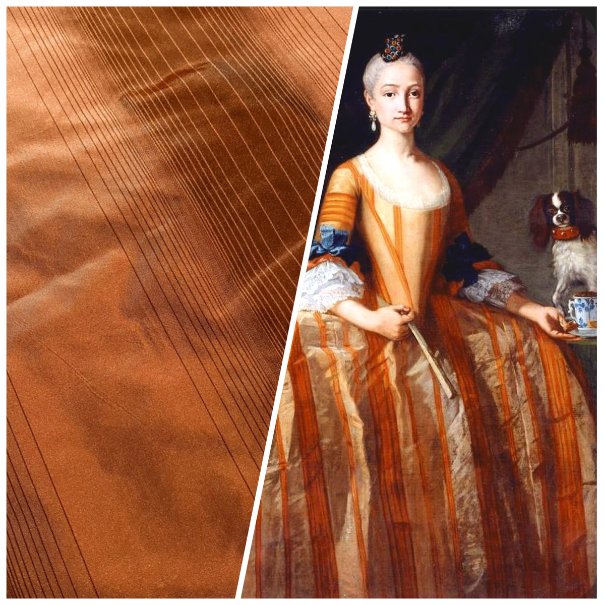 NEW Lady Eliza Burnt Orange Digital Stripes 100% Silk Taffeta Fabric - Fancy Styles Fabric Pierre Frey Lee Jofa Brunschwig & Fils