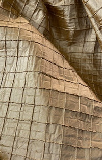 NEW Lady Morgan 100% Silk Dupioni Fabric with Pintucked Squares in Gold - Fancy Styles Fabric Pierre Frey Lee Jofa Brunschwig & Fils