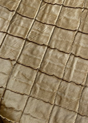 NEW Lady Morgan 100% Silk Dupioni Fabric with Pintucked Squares in Gold - Fancy Styles Fabric Pierre Frey Lee Jofa Brunschwig & Fils