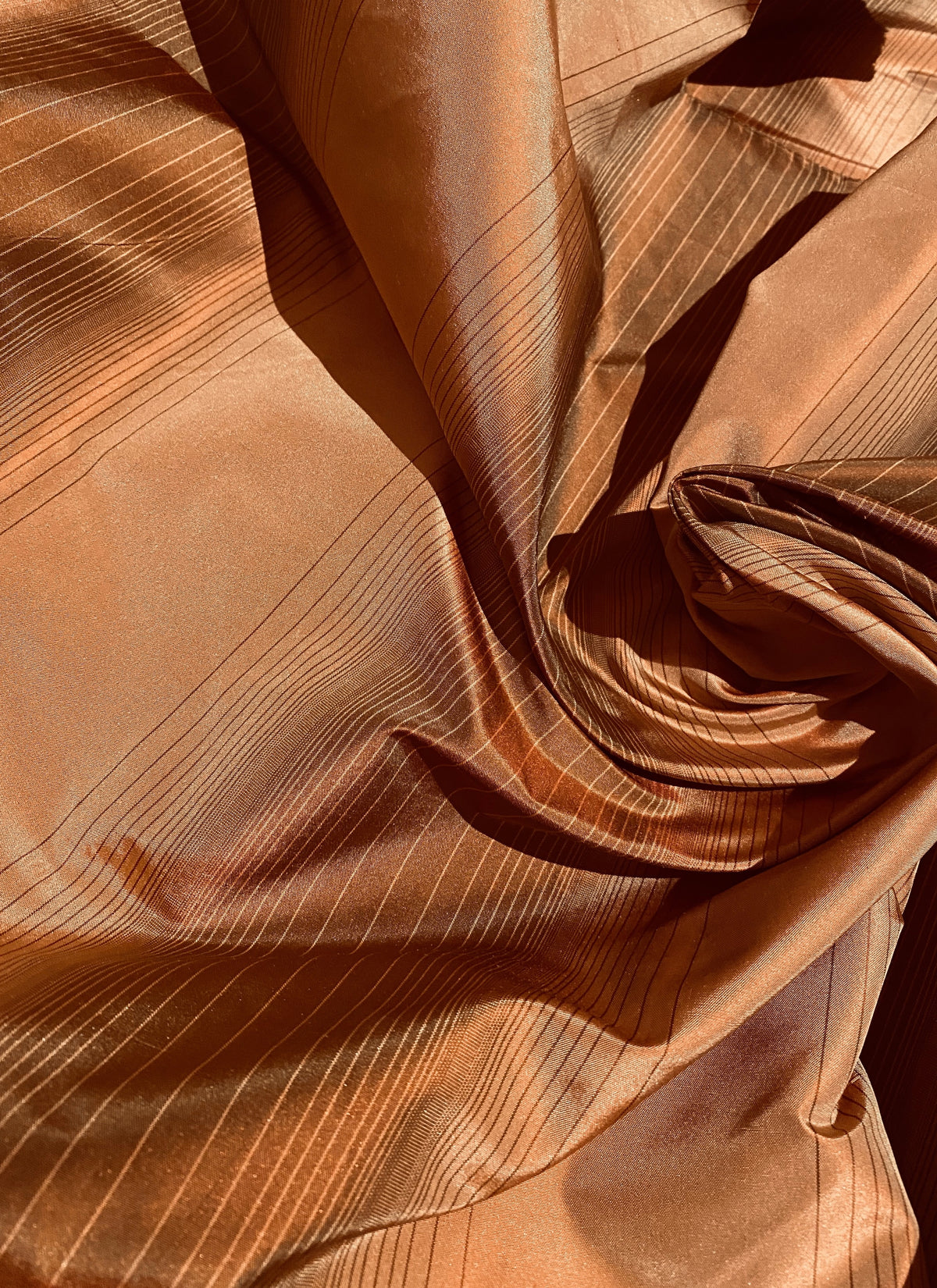 NEW Lady Eliza Burnt Orange Digital Stripes 100% Silk Taffeta Fabric - Fancy Styles Fabric Pierre Frey Lee Jofa Brunschwig & Fils