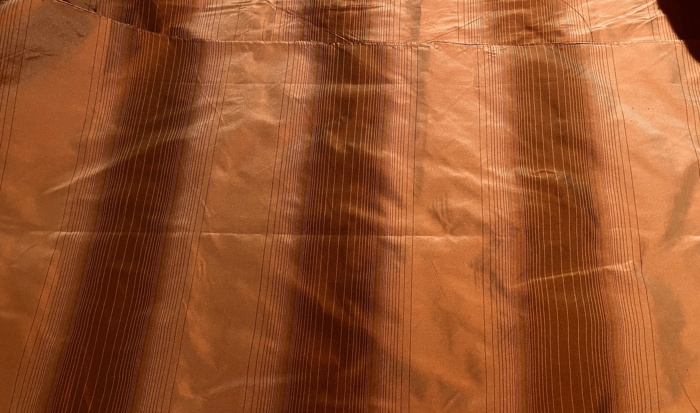 100% SILK TAFFETA FABRIC orange x black=brick brown color TAF 19[1] 54 –  The Fabric Factory