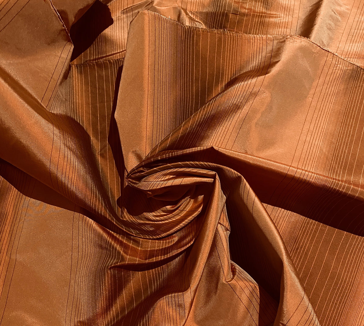 NEW Lady Eliza Burnt Orange Digital Stripes 100% Silk Taffeta Fabric - Fancy Styles Fabric Pierre Frey Lee Jofa Brunschwig & Fils