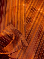 NEW Duchess Roxanne 100% Silk Taffeta Orange Red Rainbow Striped Fabric - Fancy Styles Fabric Pierre Frey Lee Jofa Brunschwig & Fils