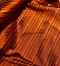 NEW Duchess Roxanne 100% Silk Taffeta Orange Red Rainbow Striped Fabric - Fancy Styles Fabric Pierre Frey Lee Jofa Brunschwig & Fils