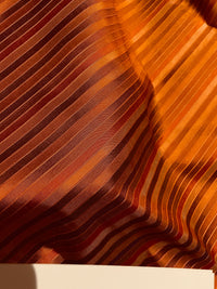 NEW Duchess Roxanne 100% Silk Taffeta Orange Red Rainbow Striped Fabric - Fancy Styles Fabric Pierre Frey Lee Jofa Brunschwig & Fils