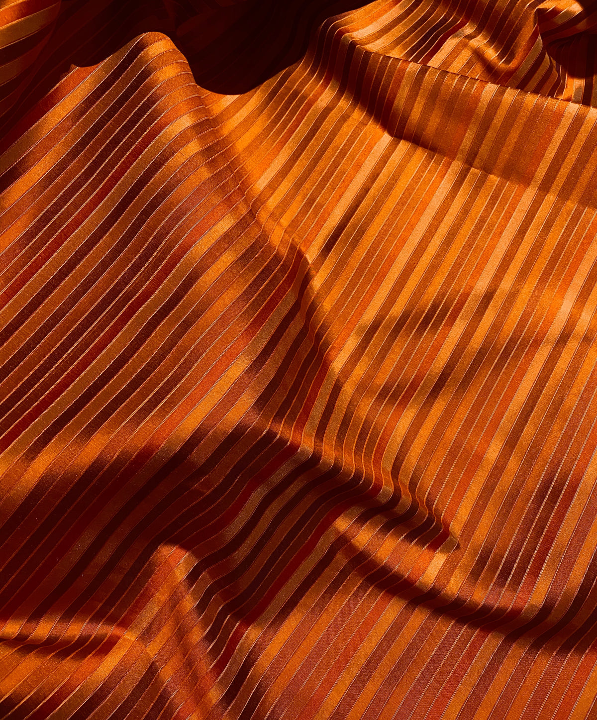 NEW Duchess Roxanne 100% Silk Taffeta Orange Red Rainbow Striped Fabric - Fancy Styles Fabric Pierre Frey Lee Jofa Brunschwig & Fils